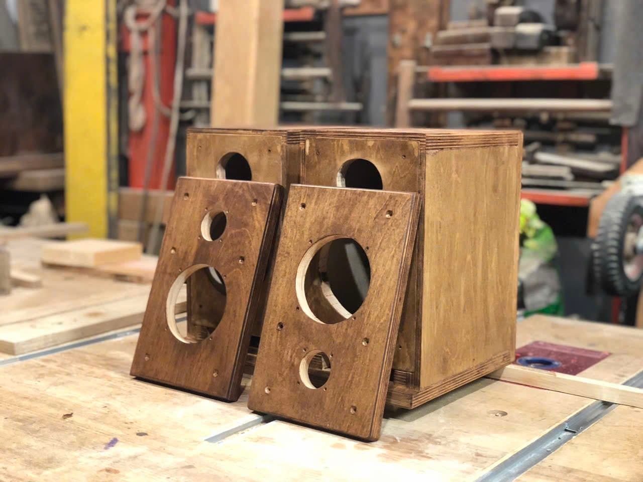 fresh out of the wood workshop — bookshelf cab #1